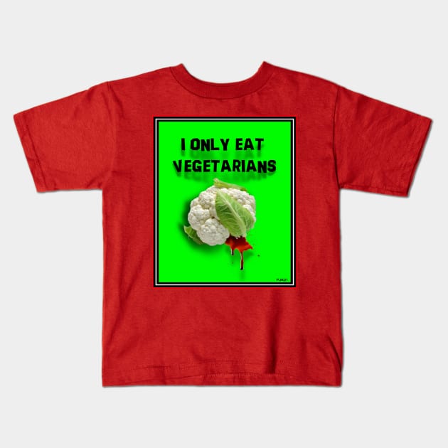 EAT A VEGETARIAN Kids T-Shirt by PETER J. KETCHUM ART SHOP